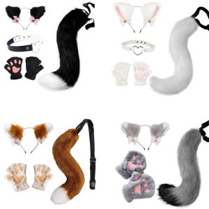 2025 Cat Paw Cosplay Set – Ears + Tail + Bell Headband + Gloves (4 Colors)