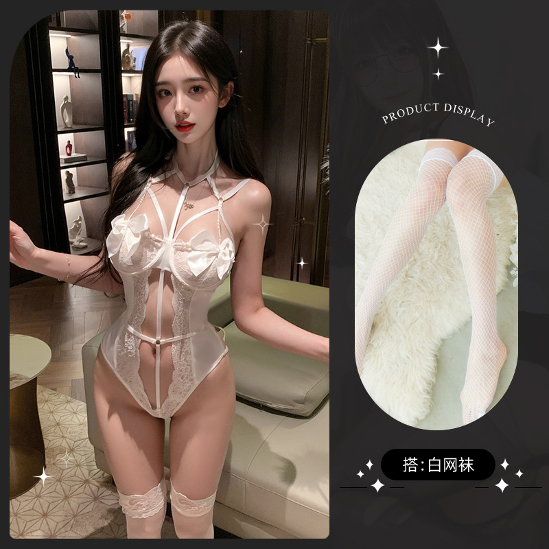 Lace One-Piece Pure-Desire Lingerie Set - 图片 6