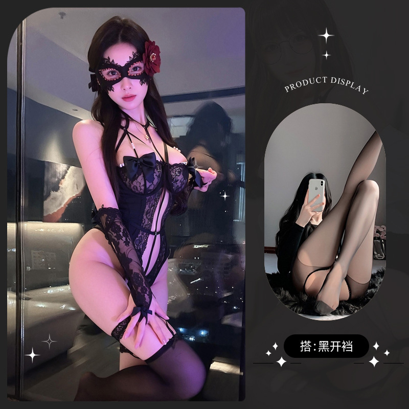 Lace One-Piece Pure-Desire Lingerie Set - 图片 4