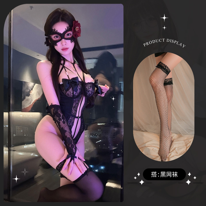 Lace One-Piece Pure-Desire Lingerie Set - 图片 2