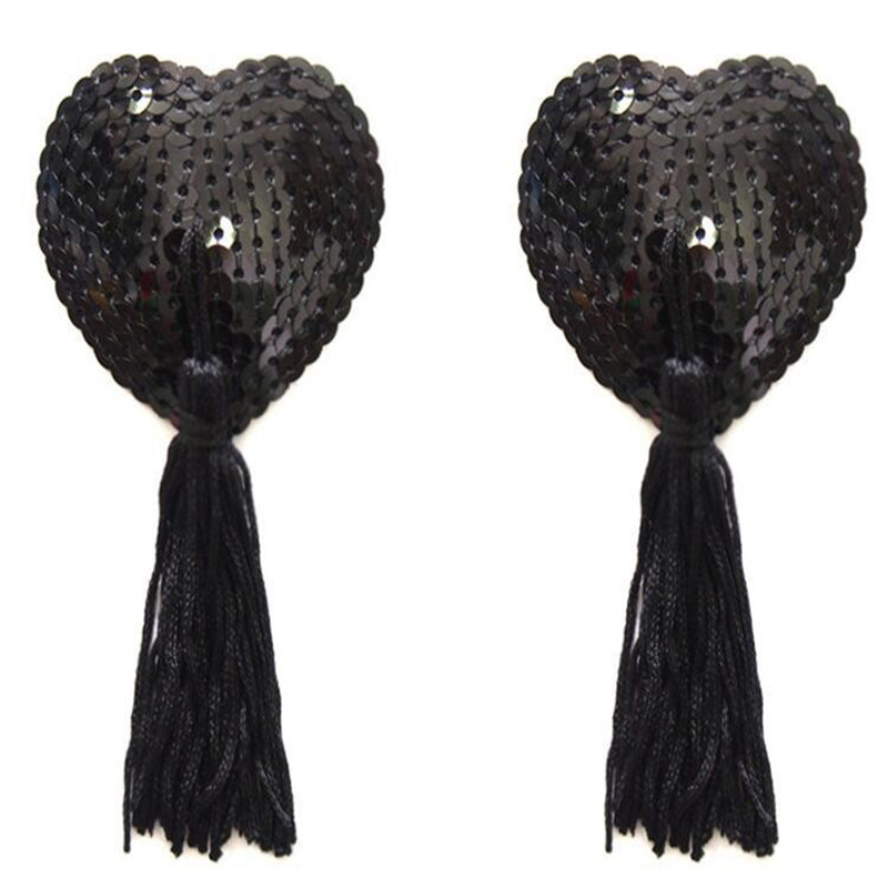 Sequin Tassel Heart Pasties – No-Show Decorative Covers - 图片 3