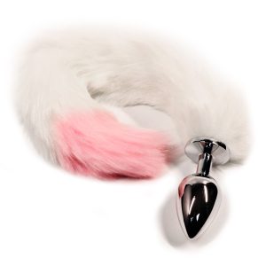Pink-White Fox Tail Metal Base Accessory – Cosplay & Mood Play