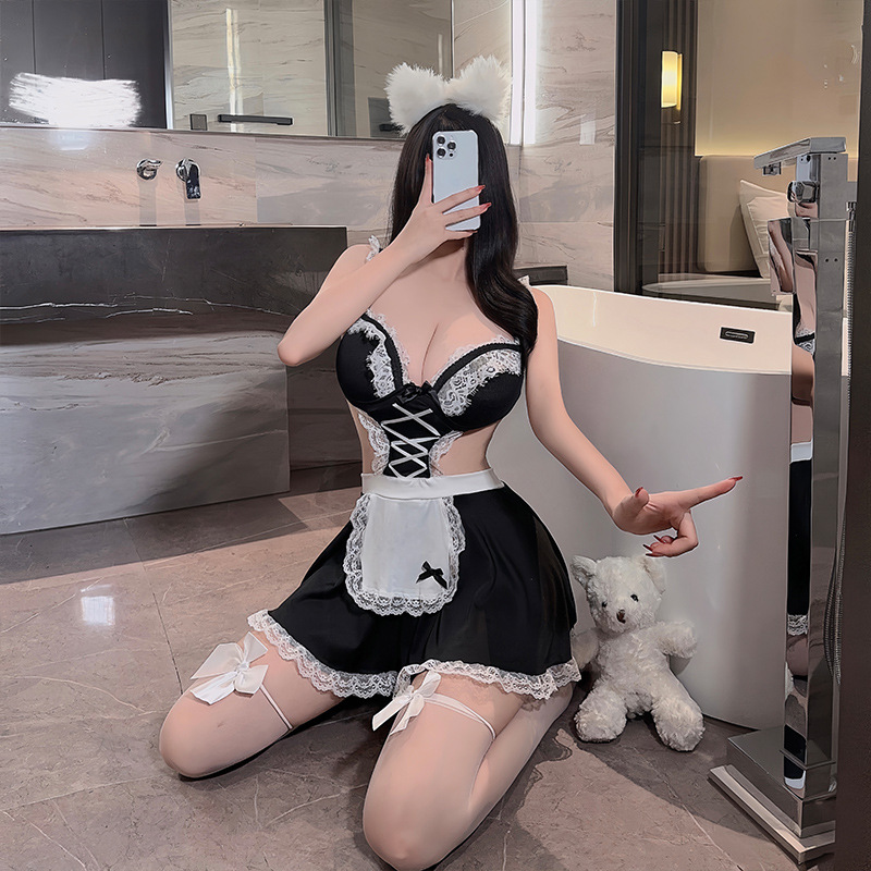 Maid Cosplay Slip Dress Set – Sexy Housemaid Mood Look - 图片 4