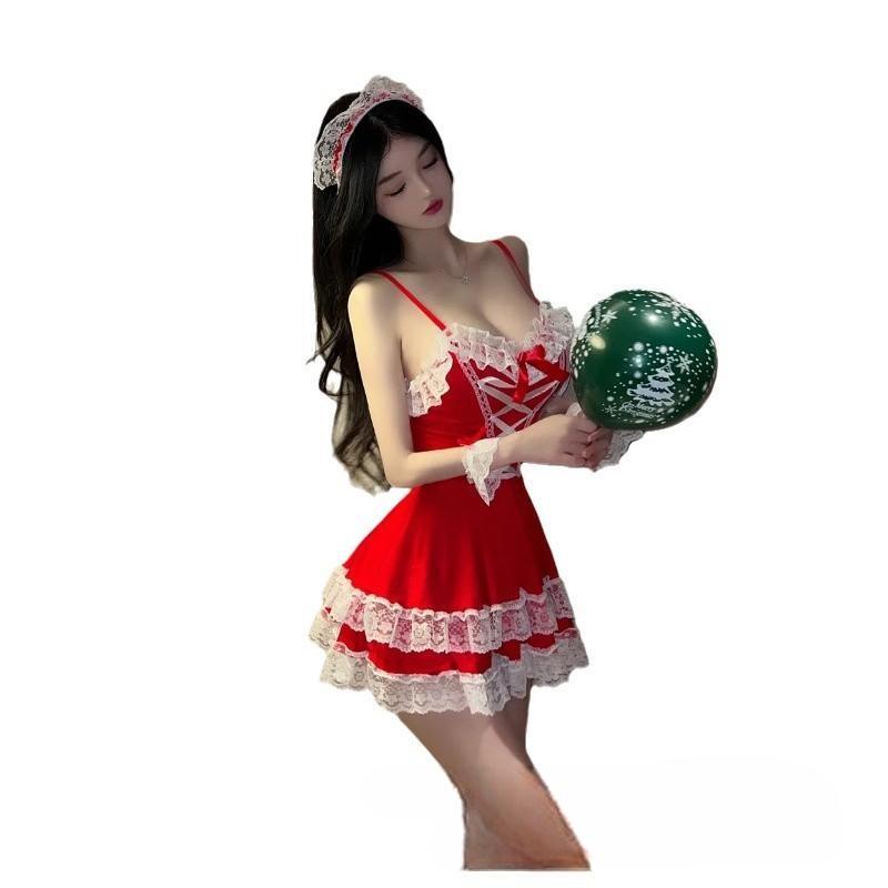 Christmas Maid Cosplay Dress Set - 图片 4
