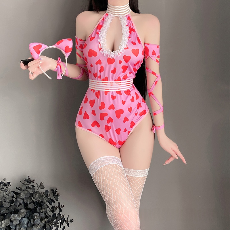 Kitten & Bunny Cosplay Bodysuit Set - 图片 2