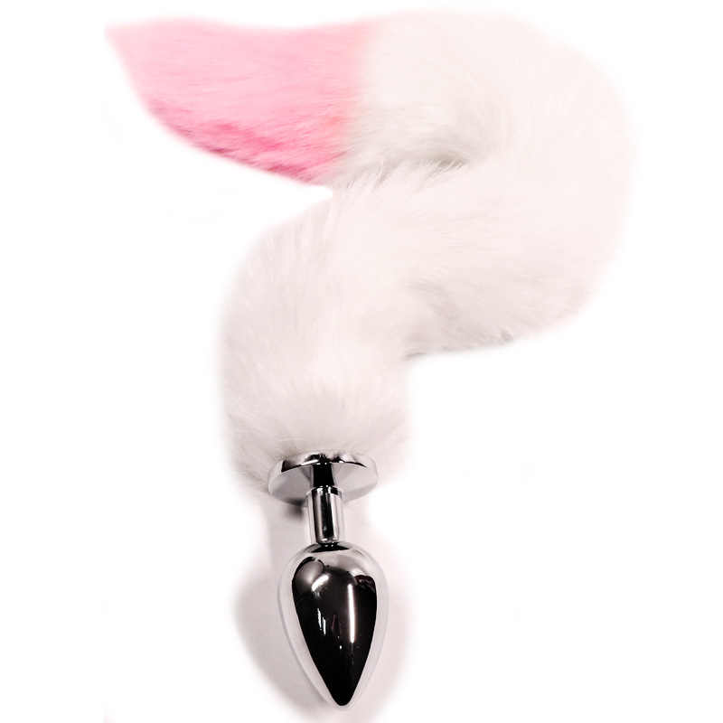 Pink-White Fox Tail Metal Base Accessory – Cosplay & Mood Play - 图片 2