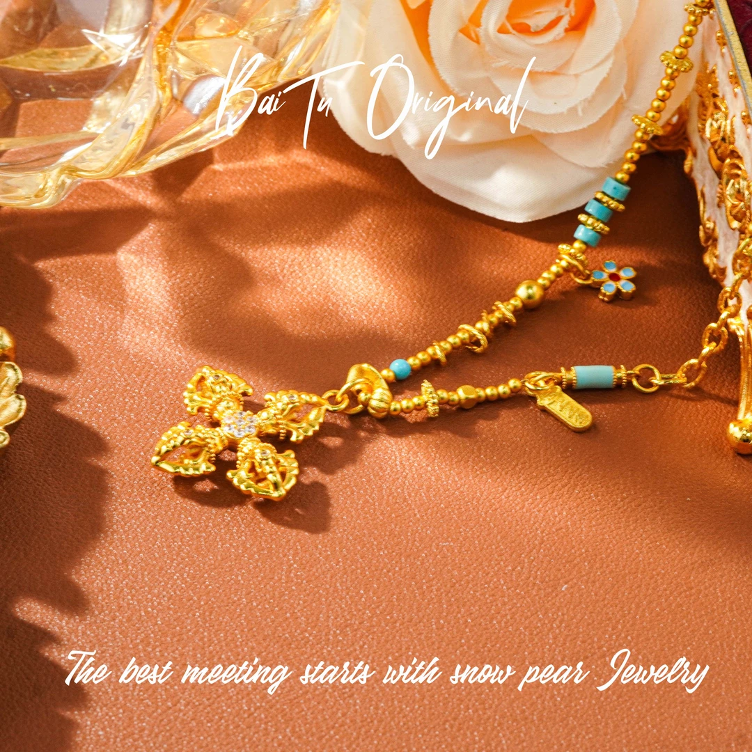 Light Luxury Handcrafted WX0142 Enamel Mid-Length Necklace - 图片 2