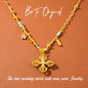 Light Luxury Handcrafted WX0142 Enamel Mid-Length Necklace