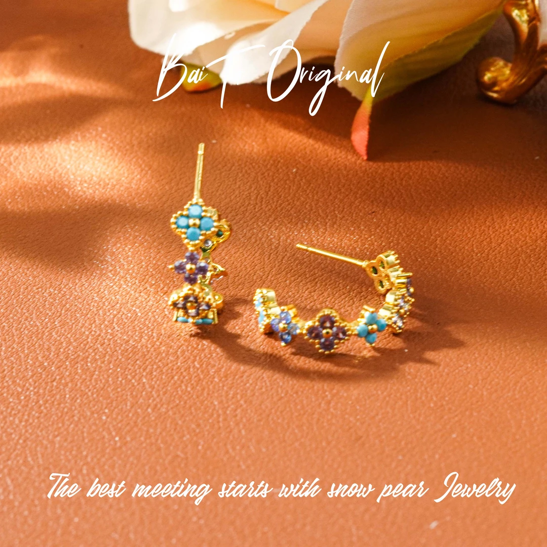 Original Fashion AQE0001 Zircon Earrings - 图片 2