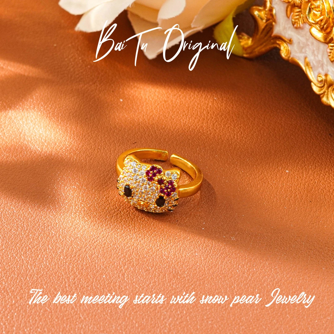 Light Luxury Design Titanium Steel Zircon Ring - 图片 3