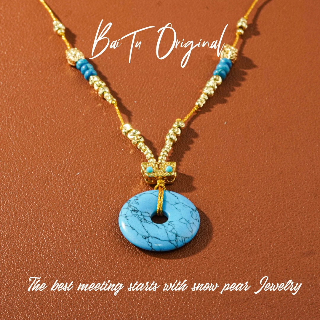 Light Luxury Handmade WX0138 Copper Alloy Fabric Necklace (Mid-Length) - 图片 2