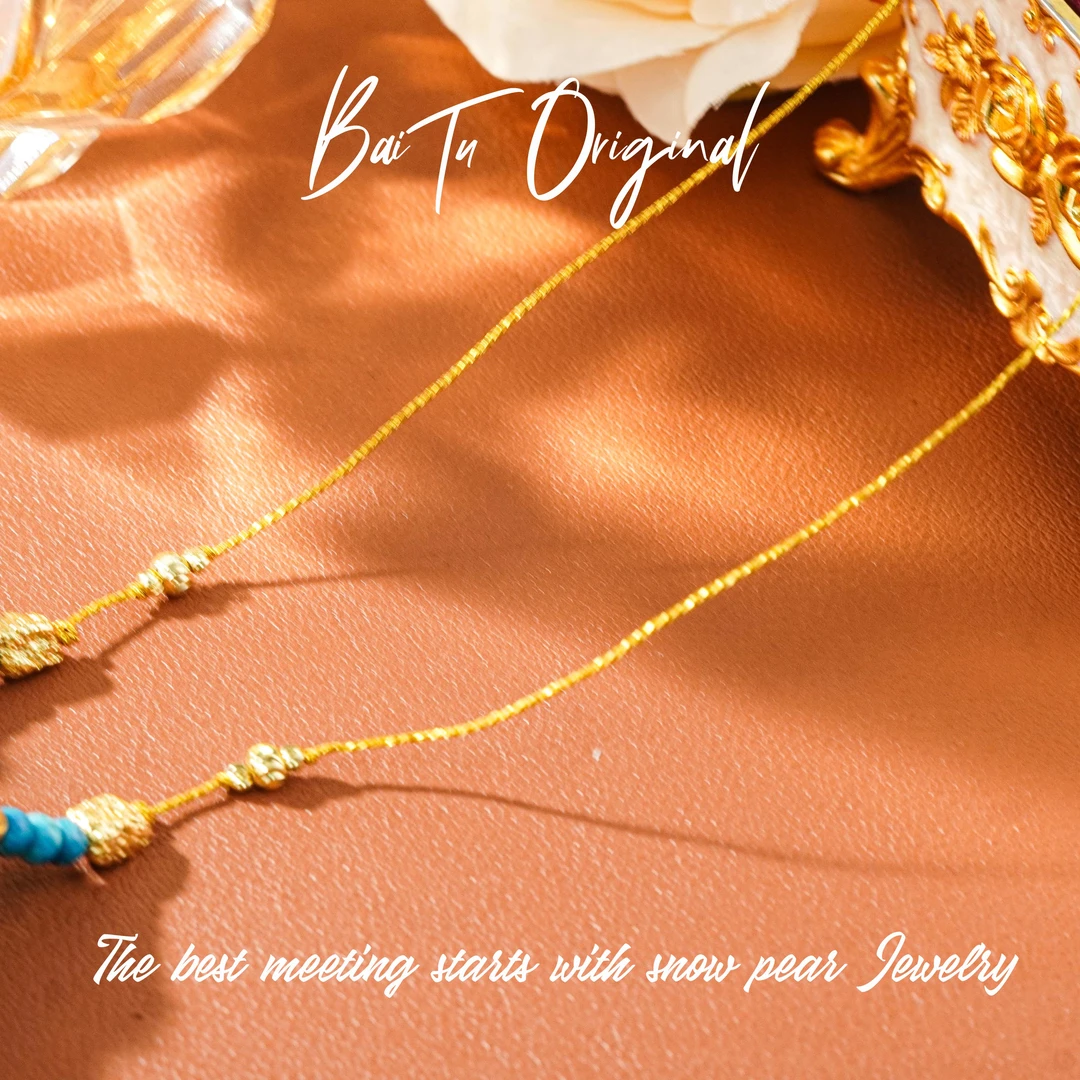 Light Luxury Handmade WX0138 Copper Alloy Fabric Necklace (Mid-Length) - 图片 3