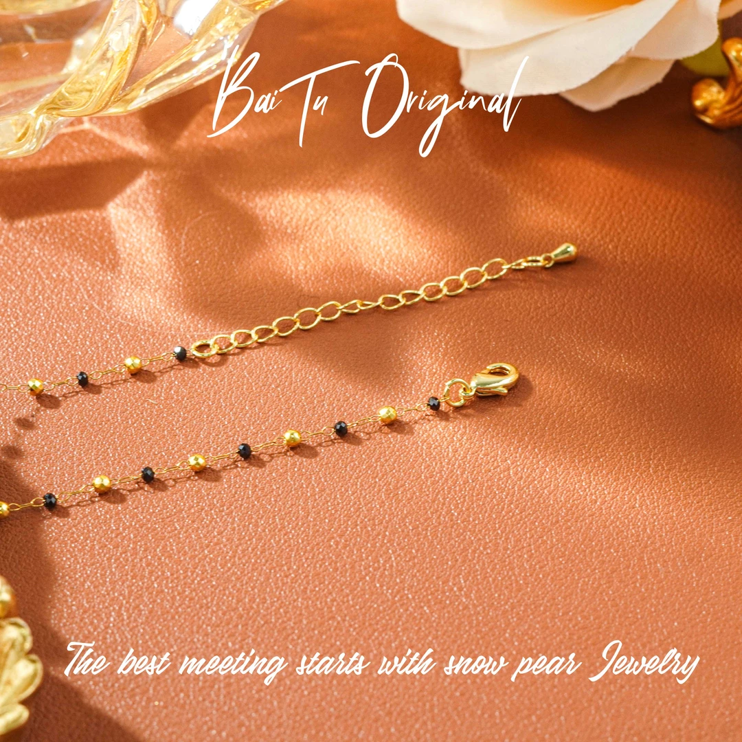 Light Luxury Handmade WX0029 Titanium Steel Crystal-Look Necklace (Mid-Length) - 图片 3